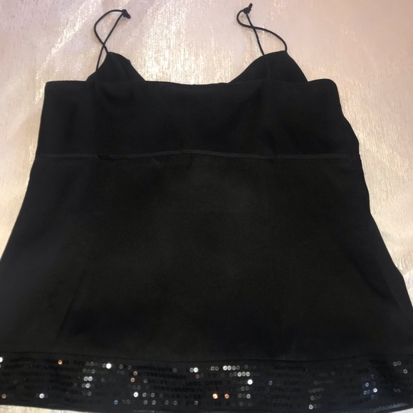 Black silk and sequin camisole - Picture 4 of 5